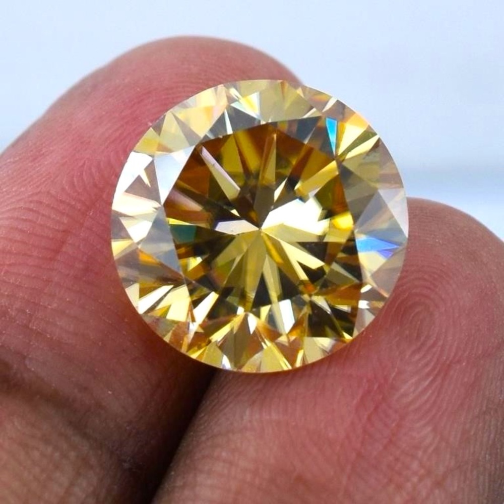 9.7 carat fancy brown moissanite